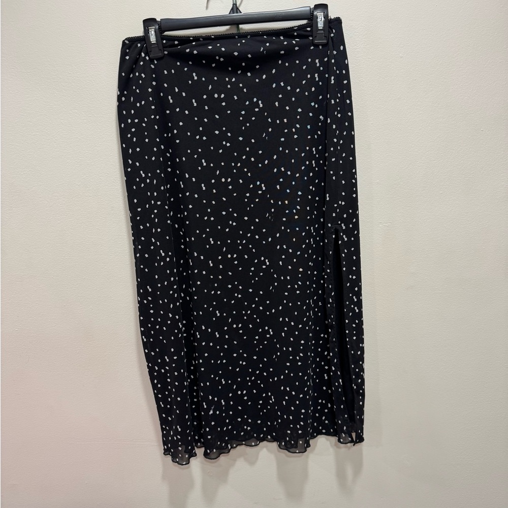Elegant Black Polka Dot Skirt